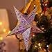 WPKLTMZ Paper Star Lantern Lampshade Hanging Christmas Xmas Day Decoration for LED Light Wedding Birthday Party Home Decor 8 Pcs 28cm Hollow Out Design (Lights not Included) (Silver)