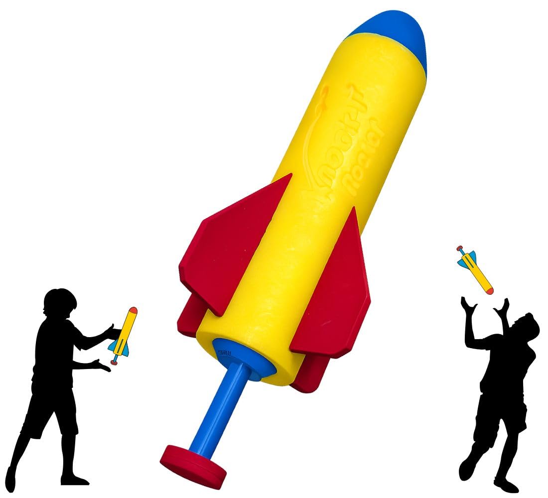 Rocket Launcher for Kids, Rocket Toy, STEM Toy for Kids, Outdoor Toys Ages 6 and Up, Backyard & Beach Toys, Birthday Gift for Kids Boys & Girls, Built-in Launcher, No Assembly, No Batteries