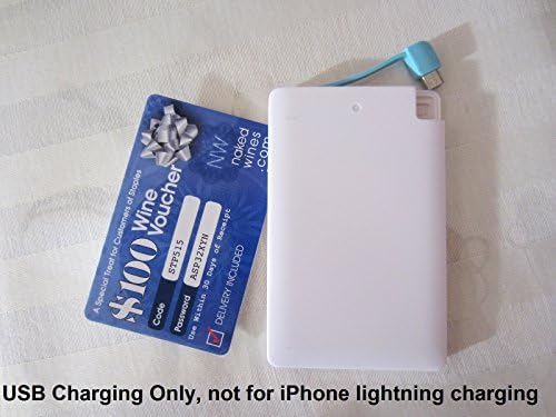 BMR 2200mAh Ultra Slim Lithium Polymer Credit Card Size Portable Power Bank (External Battery Charger) with 2.1A Output for Galaxy S5, S4, S3, Note 3, Nexus 4, HTC One, One 2 (M8), Blackberry, Motorola Droid, Moto X, PS Vita, Gopro and Most USB Devices