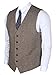 Ruth&Boaz 2Pockets 5Buttons Wool Herringbone Tweed Business Suit Vest (XL, Tweed brown)