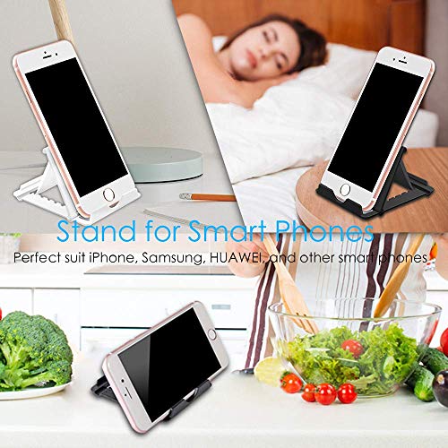 Cell Phone Stand Holder, Tonyhoney Universal Foldable Multi-Angle Desktop Mobile Holder 2 Pack Compatible with Tablet iPhone X/6/7/8Plus and Samsung Galaxy s6 s7 s8 S9 (Black&White)