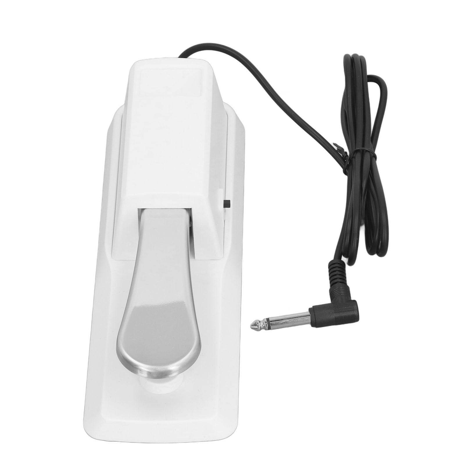 Sustain Foot Pedal, ABS, Metal, 6.35mm Interface Size, Keyboard Sustain Pedal Instrument Accessories for Control (White)