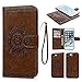 Compatible with iPhone 7 Plus Wallet Case with Card Holder, iPhone 8 Plus Cover Premium PU Leather Kickstand Card Slots Shell Magnetic Clasp Skin for iPhone 7 Plus & 8 Plus (Embossed Totem)