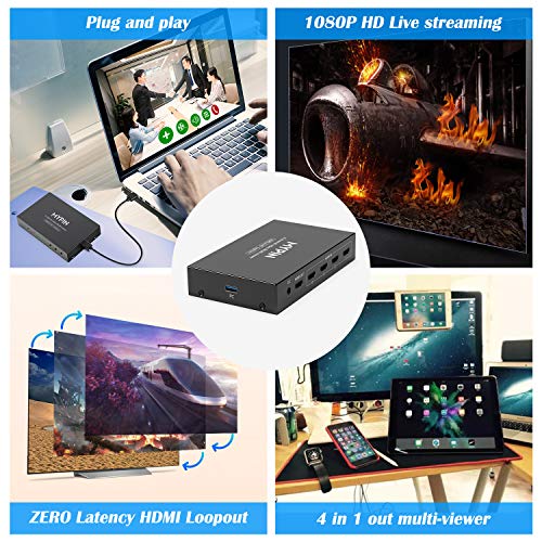 Usb3 0 Hdmi Video Capture Card 4 Channel 1080p 60fps Hdmi Game Caputre For Multi Channel Live Streaming With Loop Out For Xbox One Ps4 Wii U Nintendo Switch Pricepulse