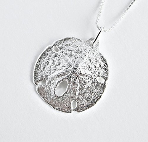 HandmadeSand Dollar Necklace or Earrings by Ali C Art, Made in USA Unique Handmade Sterling Silver Ocean Beach Shell Pendant Jewelry, Gift for Her Women Wife Mother Girlfriend Birthday Love Swimwear Beachwear