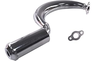 Supermotorparts Chrome Banana Muffler Exhaust Pipe 66cc 80cc Motorized Bicycle Engine Part