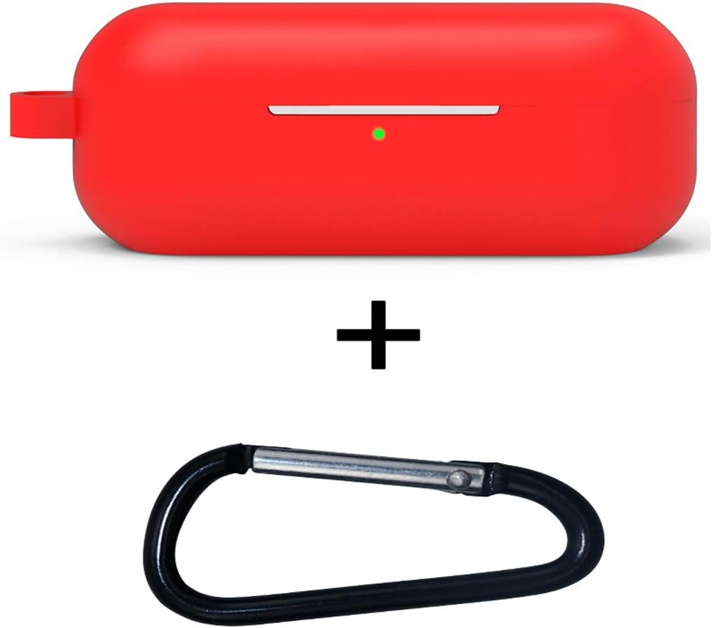 Dsxnklnd Silicone Comprehensive Protective Case Full Cover Earphone Case with Carabiner for FreeBuds Lite