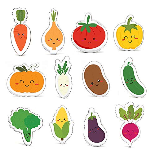 Vegetables Cookie Cutter Set - Set of 12 - Tomato Pepper Pumpkin Potato onion Radish Luffa Cauliflower Carrot Corn Turnip Eggplant - Stainless Steel - Thumbnail 7