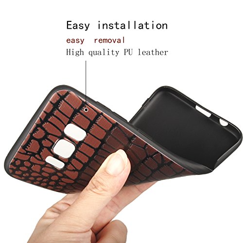 Galaxy S8 Case,MKOAWA Samsung Galaxy S8 Case (5.8 inch) with Resilient Shock Absorption and Carbon Fiber Crocodile pattern Design for Samsung Galaxy S8 (2017) (Brown)