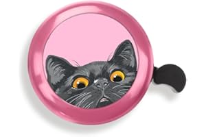 WIRESTER Pink Aluminum Round Bike Bell, Classic Ring Bicycle Bell, Bike Accessories Bell Ring for Adults Kids Girls Boys - Animals