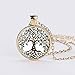 Rurah Fashion Valentine's Day Gift Antique Silver Tone Retro All Kinds of Tree of Life Time Gemstone Necklace Tree Shape Pendant,Gn1 gold