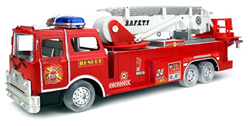 Safety rescue fire truck battery operated bump and go c…