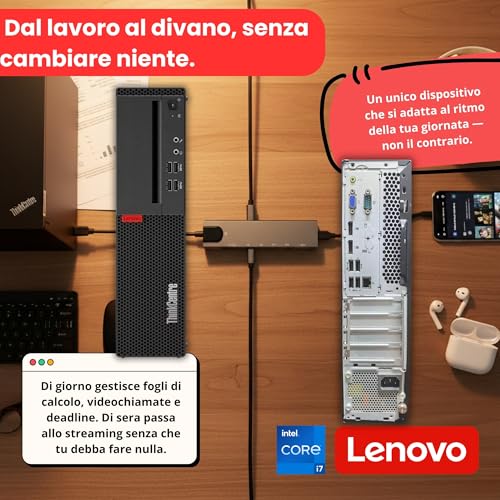 Lenovo ThinkCentre M720S Intel i7 8700 12 thread 4.60 GHz Business Office Multimedia Computer with 3 year warranty! - 16 GB - 1000 GB SSD - USB 3.0 - WLAN - Windows 11 Prof. 64 bit - #8268