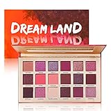 UCANBE Pro 18 Shimmer & Matte Pigmented Eyeshadow Palette - Pink Peachy Red Brown Metallic Glitter Eye Shadow Makeup Pallet