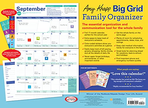 2022 Amy Knapp's Big Grid Family Organizer Wall Calendar: 17-Month Giant Fridge Calendar for Mom with Stickers (Amy Knapp's Plan Your Life Calendars) - Image 3