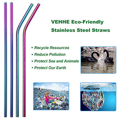 5 VEHHE+Straws+Stainless+Drinking+Reusable