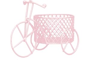 Cute Iron Tricycle Art Decoration Wedding Sugar Jewelry Container Storage Holder - Pink Practical