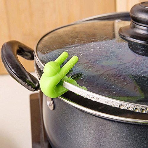 LILACORP Small People Shaped Lid Insert Color Rubber Inserts Useful Convenient Phone Chopsticks Rests Cookware Kitchen Tools - Thumbnail 2