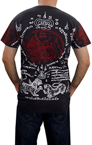 Mayakun T-Shirt Full Body Thai Tattoo Sz. M L XL (M, Black)