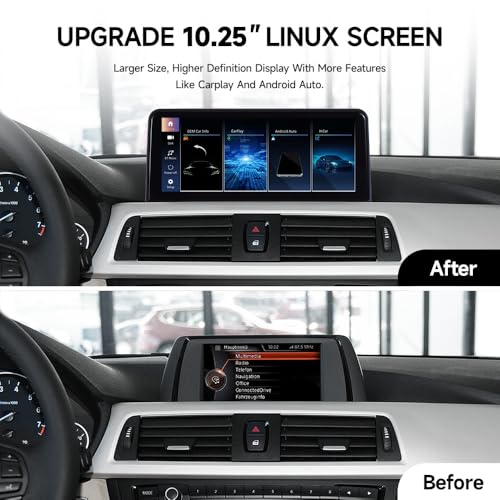 VIBEX 10.25 Inch Car Radio Carplay Wireless & Android Wireless Car Radio for BMW 3 4 Series F30/F31/F32/F33//F34/F36 2012-2016 with NBT System, Touchscreen Stereo Receiver with AirPlay Link, Siri