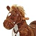 Qaba Kids Interactive Plush Mechanical Walking Ride On Horse Toy with Wheels, Brown