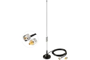Bingfu Vehicle Car Mobile Ham Radio Antenna Dual Band VHF UHF 136-174MHz 400-520MHz Magnetic Base PL259 Male Antenna for BTECH ICOM Midland Yaesu TYT AnyTone Amateur Two Way Radio
