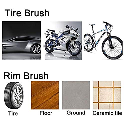 Aochol Car Wheel Cleaning Brush,2pcs Nylon Soft Handle Wheel Bone Steel Wire Brush Set Tool, Rim Cleaner for Car,Motorcycle or Bicycle,Rust Cleaning and Maintenance Brush.