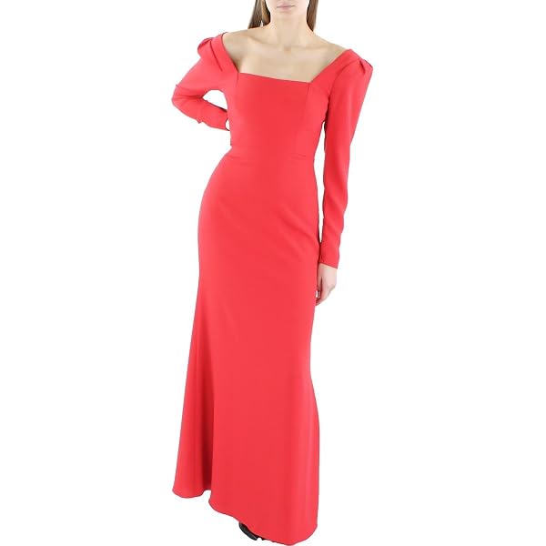 Amazon.com: Calvin Klein Long Sleeve Gown with Neckline Slits Twilight 2 :  Clothing, Shoes & Jewelry