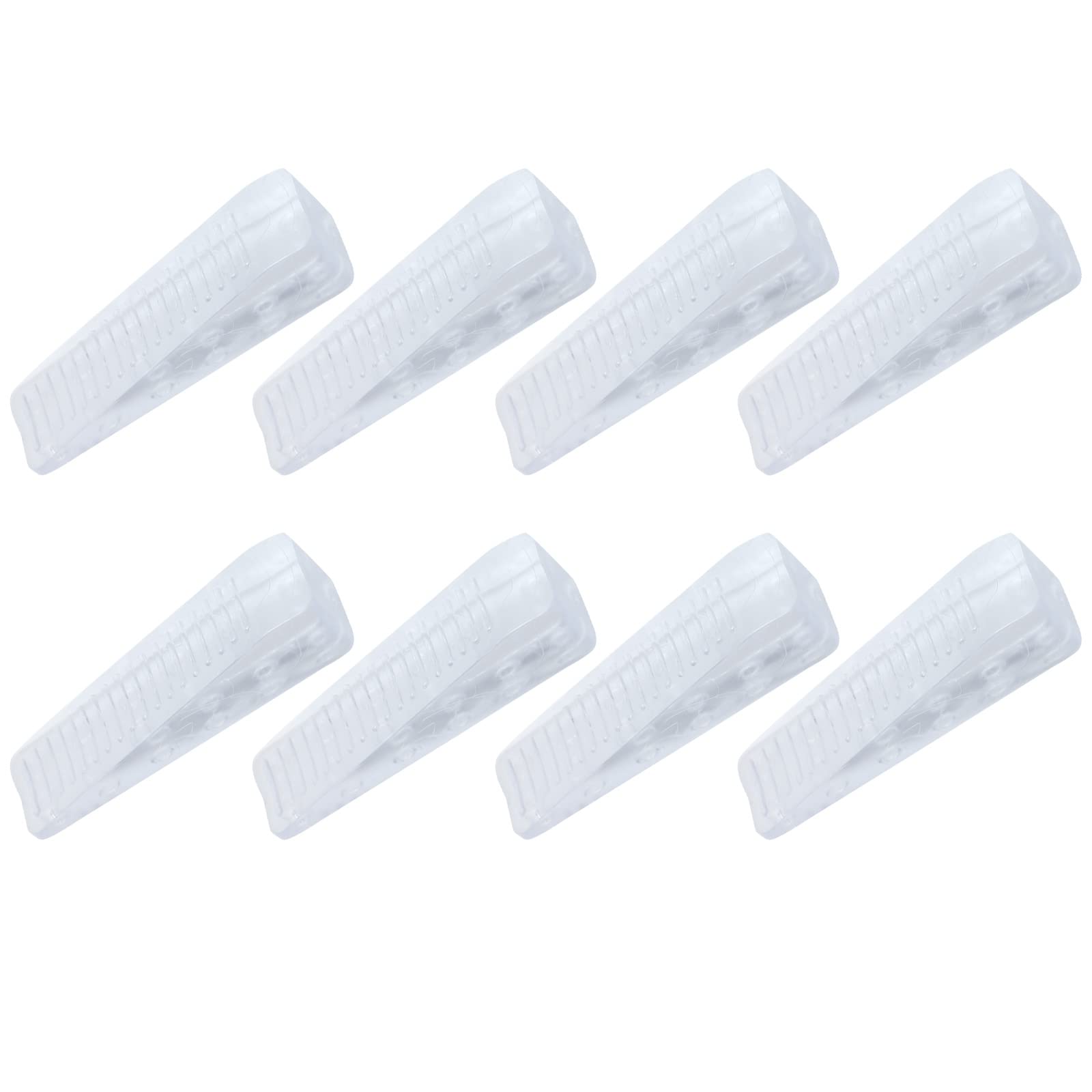 METALLIXITY Door Stop Wedge(64mm/2.52") 8Pcs, Plastic Door Wedge - for Door Carpet Floor Protectors, Clear