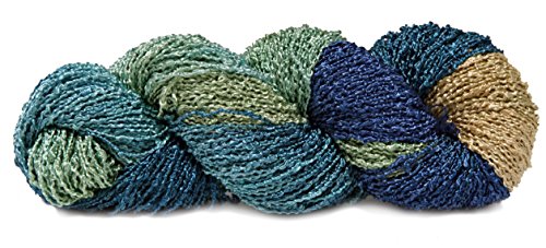 Fiesta yarns hand dyed rayon boucle yarn, undersea garden