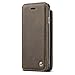 Iphone 6 Plus Leather Wallet Phone Case Kickstand Protective Flip Cover Magnetic Detachable Back Case With Card Slots Deep Brown Cover