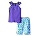 Little Bitty Little Girl Short Set Summer Cotton Clothing Set Essential Shorts Set(Purple 3T)
