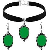 LKingel Gothic Witch Halloween Jewelry Set for Women Halloween Cameo Jewelry Set Black Velvet Emo Jewelry Punk Dark Emo Witch Accessories Halloween Costume Accessories