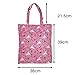 ADELEY Cute Pink Medium 39 x 36 cm Unicorn Rainbow Reusable Waterproof Shoulder Handbag Tote Bag for Women Kids