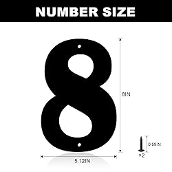 8 Inch Metal House Numbers, House Address Letters