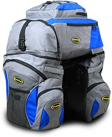 Bicycle Pannier Bags,Mordely 3 in 1 Bicycle Rack Trunk Bag for Rear Large Capacity 65L Triple Waterproof Removable And Durable with Dedicated Rain Cover For Biking Climbing Traveling Hiking (Blue)