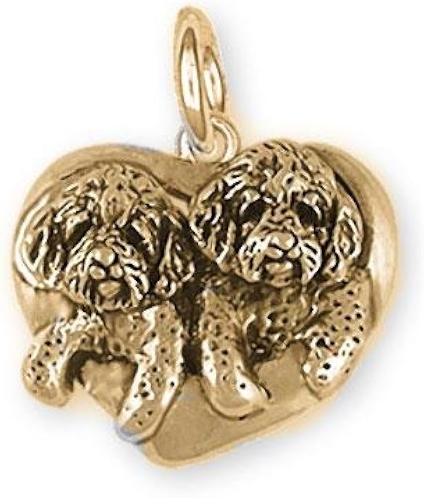 Double Goldendoodle Jewelry 14k Gold Double Goldendoodle