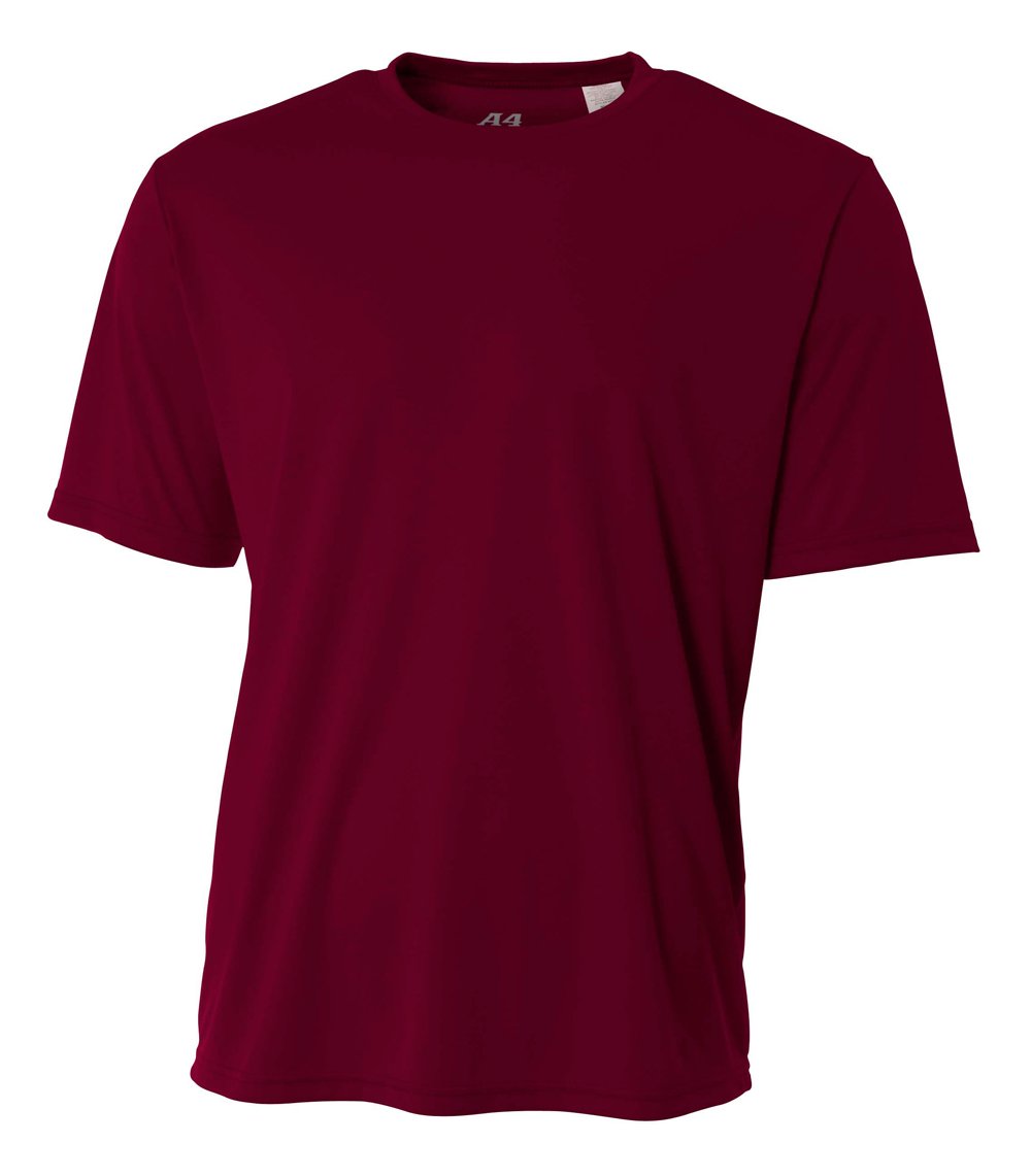 A4 Mens Cooling Performance Crew, XL, Maroon