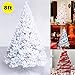 Goplus 8ft Artificial White Christmas Tree Xmas Pine Tree with Solid Metal Legs Perfect for Indoor and Outdoor Holiday Decoration