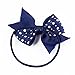 KOONY Baby Girls Hair Bow Elastic Ties Ponytail Holders Hair Bands 16pc (Navy)