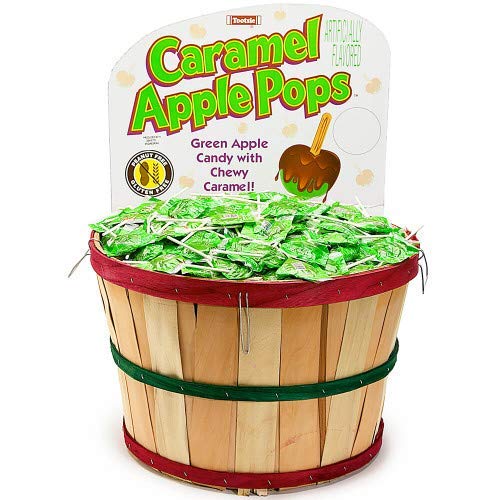 Tootsie Caramel Apple Pops, Wrapped, Bulk, Green Apple Flavored Hard Candy With A Delicious