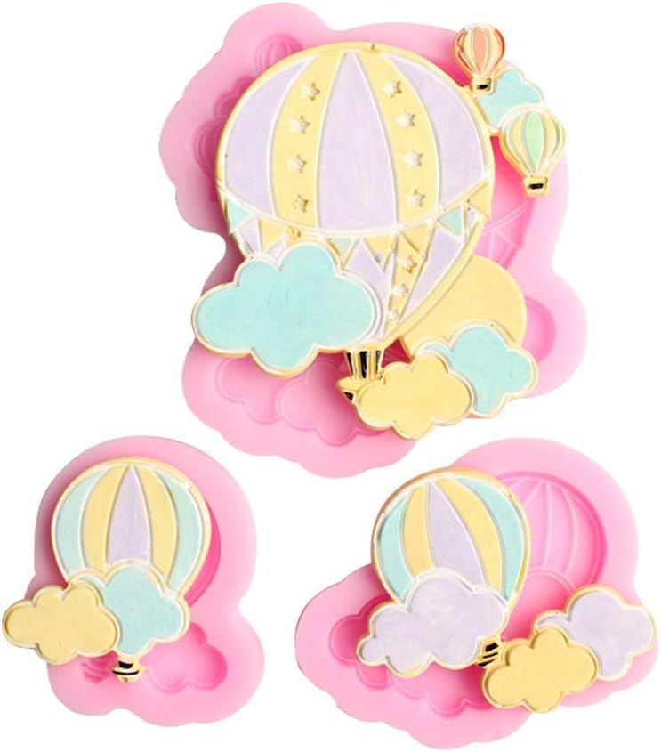 3 pieces of hot air balloon fondant, clay, aroma wax, epoxy silicone mold, craft clay mold, DIY decoration tool