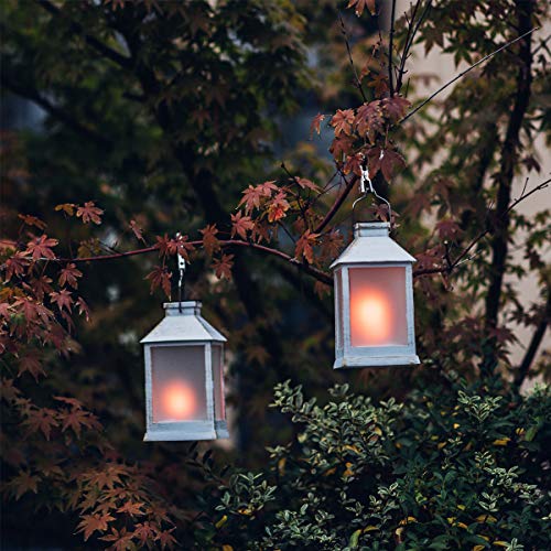 10" Vintage Style Solar Powered Lantern Fame Effect(Metallic Coating