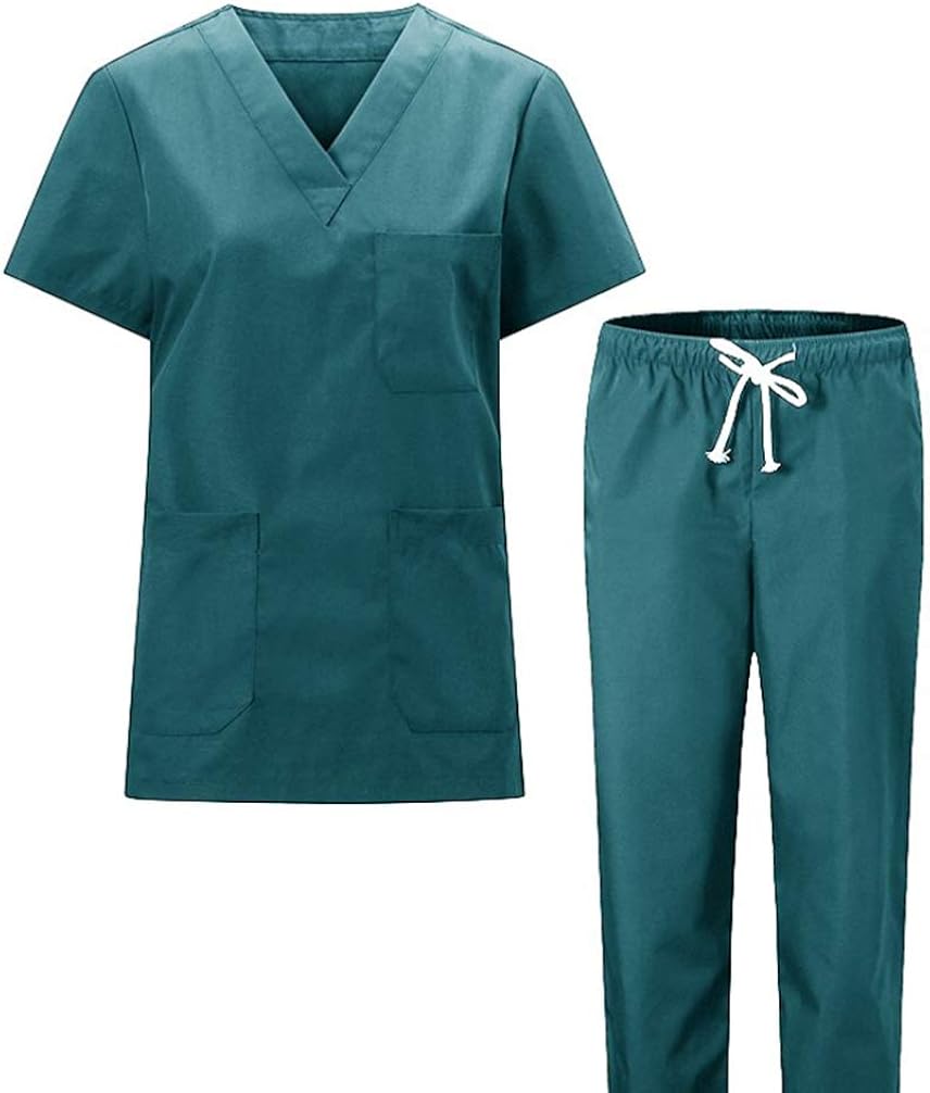 KESYOO Scrub Uniform Set Hospital Nursing Uniform Cotton Surgical Short