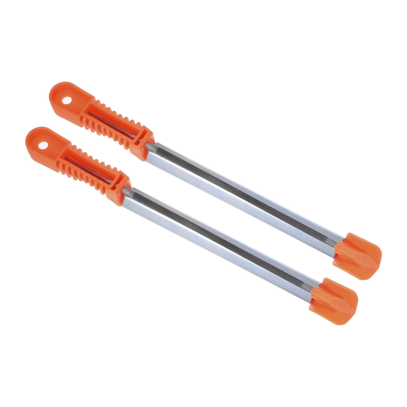 CoCud Chainsaw File, 7/32" Diameter 12" Total Length, Chrome Steel Double Cut Rasp with Sharpening Guide Handle- (Applications: for Object Repair), 2-Pieces