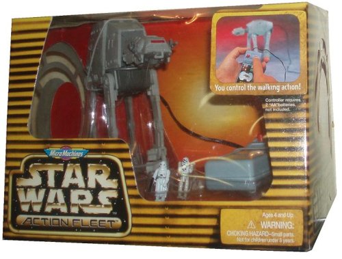 Micro Machines Star Wars Action Fleet Year 1996 Action Vehicles - Remote Control Imperial AT-AT with Snowtrooper and Imperial Driver Micro Figures