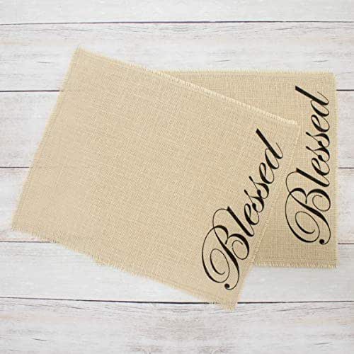 Blessed Burlap Placemats Handmade