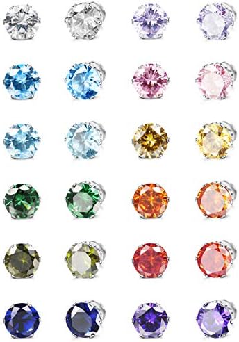 ORAZIO 12 Pairs Magnetic Stud Earrings