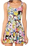 HelloTem Fashion Summer Pleated Knee-length Reversible Spandex Skater Sun Dress