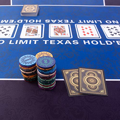 GAMELAND-70-x-35-Portable-Poker-Mat-Game-Mat-Rubber-Foam-Poker-Table-Top-Layout-for-Up-to-10-Players-to-Play-Cards-with-Carrying-Bag